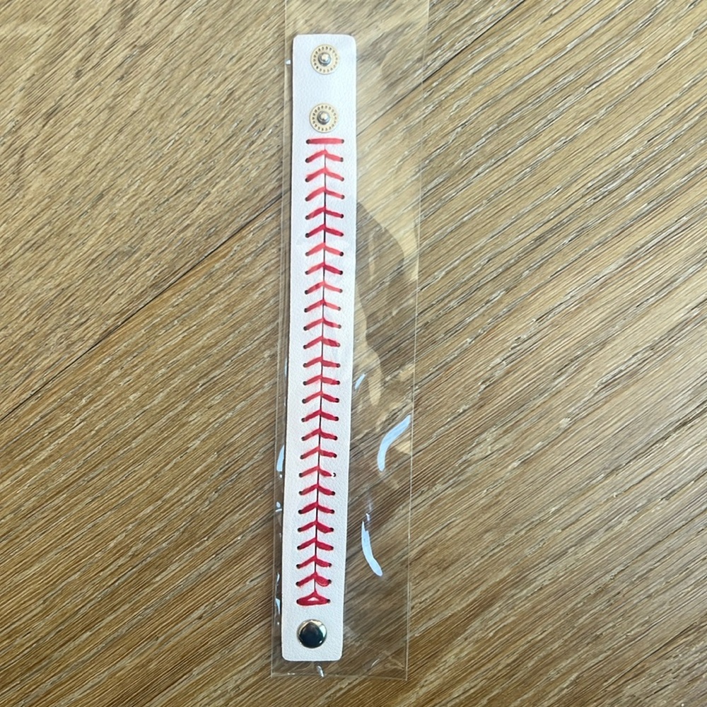 Baseball stitch wrap bracelet